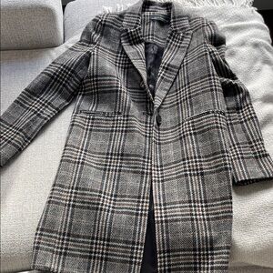 Zara Black and White Plaid Blazer